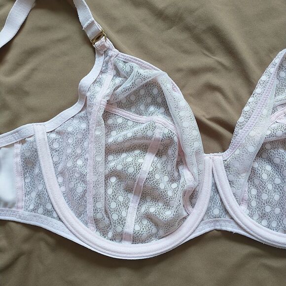 FREYA AA5201 Starlight Side Support Bra 32I Pink Lace Sheer Underwired Bow - Picture 4 of 7